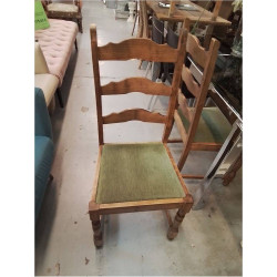LOT DE 4 CHAISES TISSU VERT 