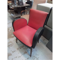 FAUTEUIL RETRO ROUGE SKAI...