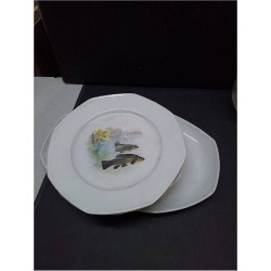 SERVICE A POISSON PORCELAINE 