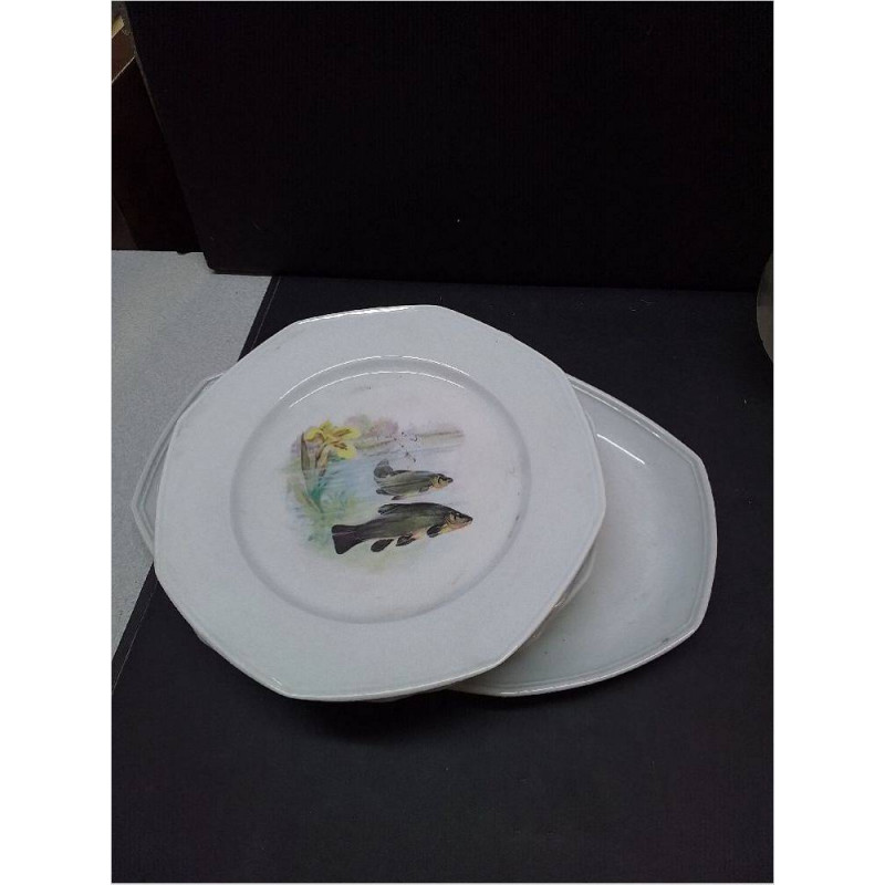 SERVICE A POISSON PORCELAINE 