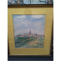 AQUARELLE SIGNÉE PAYSAGE...