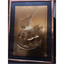 TABLEAU LITHOGRAPHIE BATEAU 