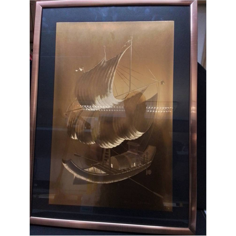 TABLEAU LITHOGRAPHIE BATEAU 