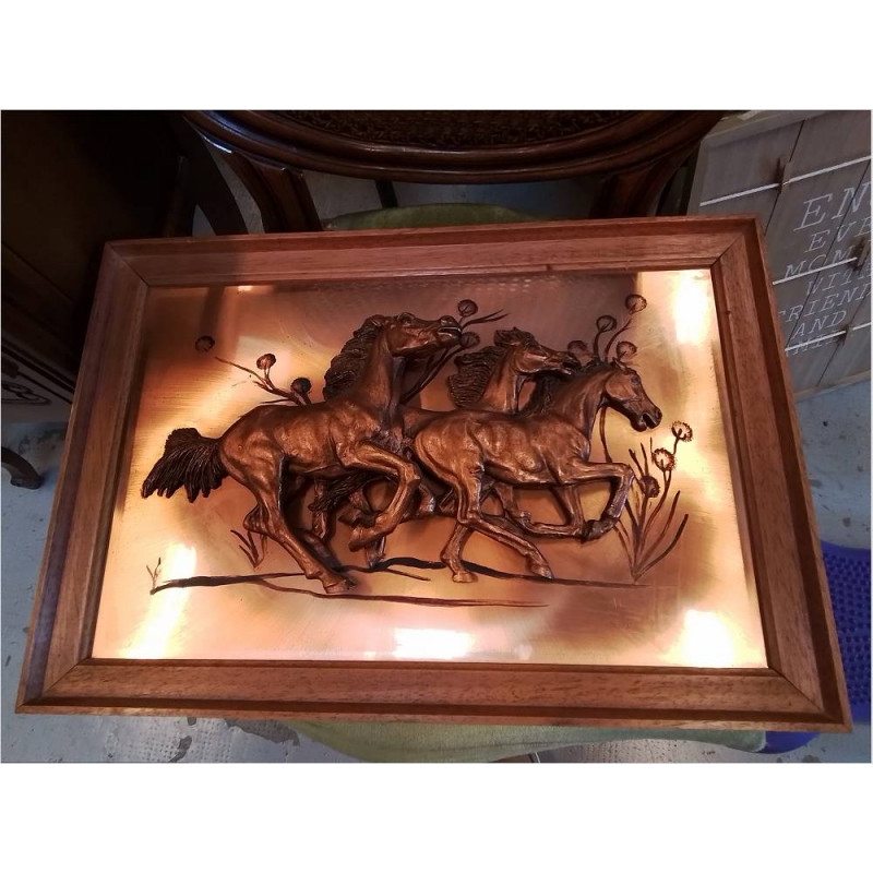 CADRE CHEVAUX CUIVRE