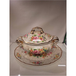 SOUPIERE ET PLAT PORCELAINE...