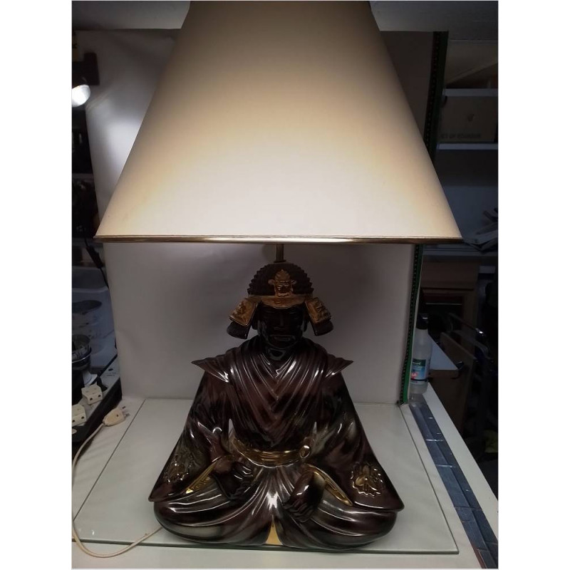 LAMPE A POSER CÉRAMIQUE GUERRIER ASIATIQUE 