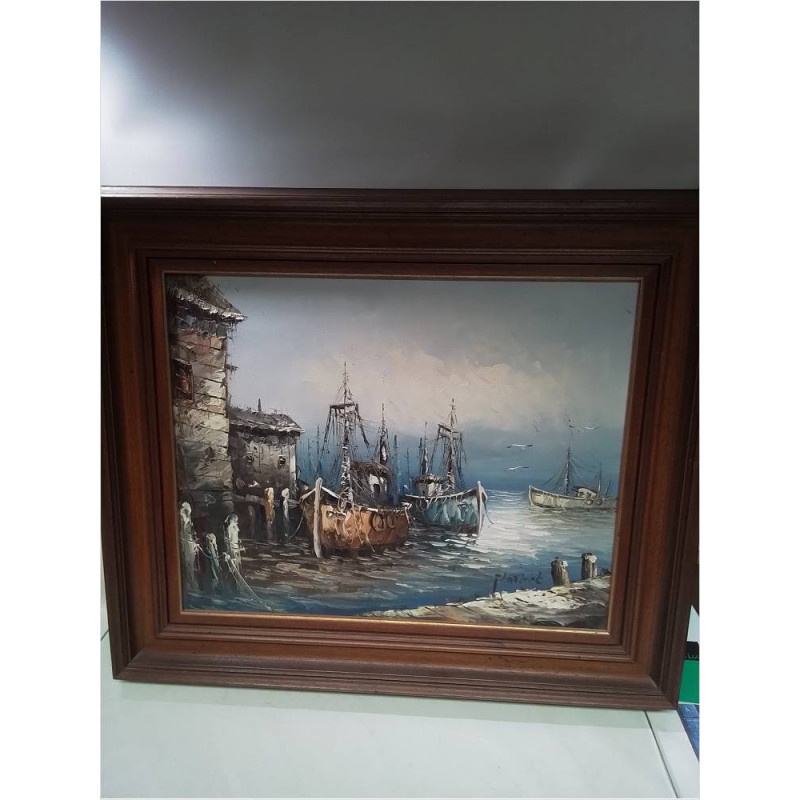 HUILE SUR TOILE MARINE SIGNÉE 