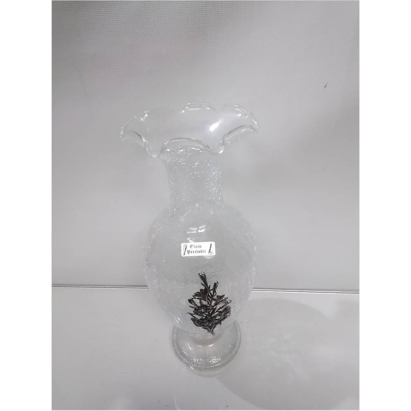 VASE VERRE CRAQUELÉ 