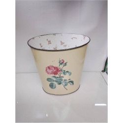 CORBEILLE MÉTAL DECOR ROSE