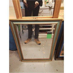 MIROIR BISEAUTÉ BORD BLEU...