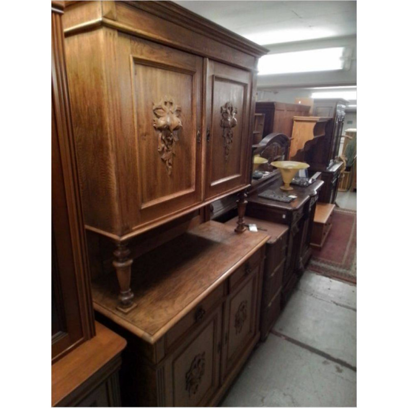 BUFFET 2 CORPS BOIS MASSIF 4 PORTES 2 TIROIRS 