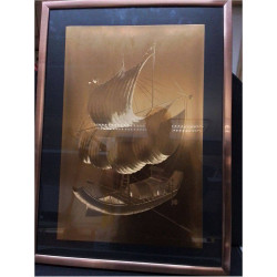 TABLEAU LITHOGRAPHIE BATEAU 