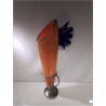 VASE STYLE MURANO ORANGE ET BLEU