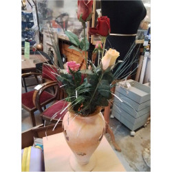 VASE VERRE ORANGE + DECO