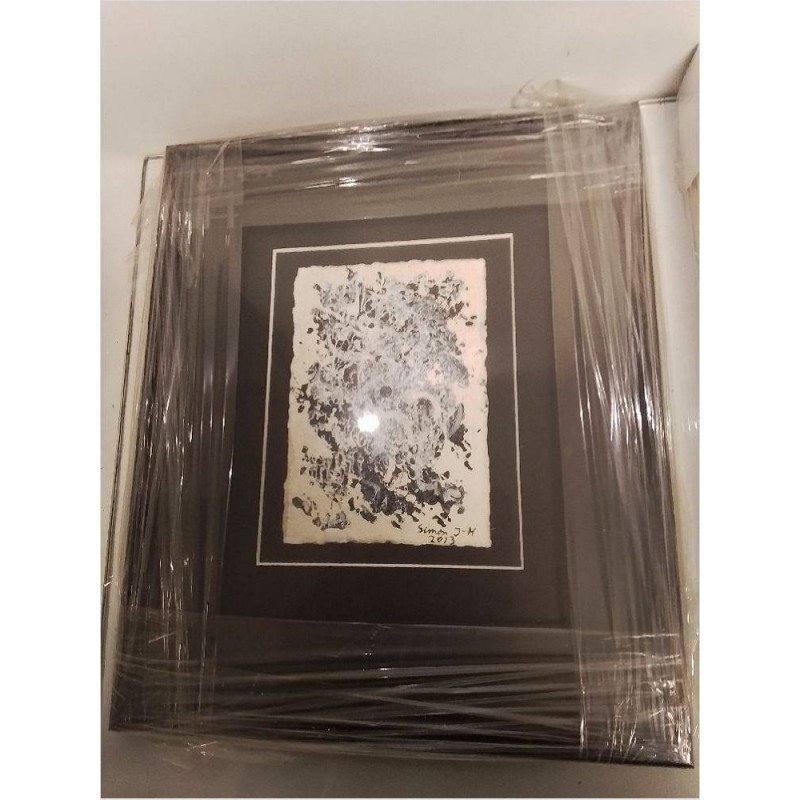 PEINTURE SIMON J-M ABSTRAIT GRIS