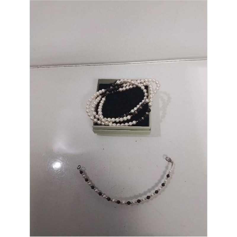 PARURE PERLES FANTAISIE BICOLORE