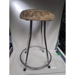 TABOURET TISSU CHROMÉ 