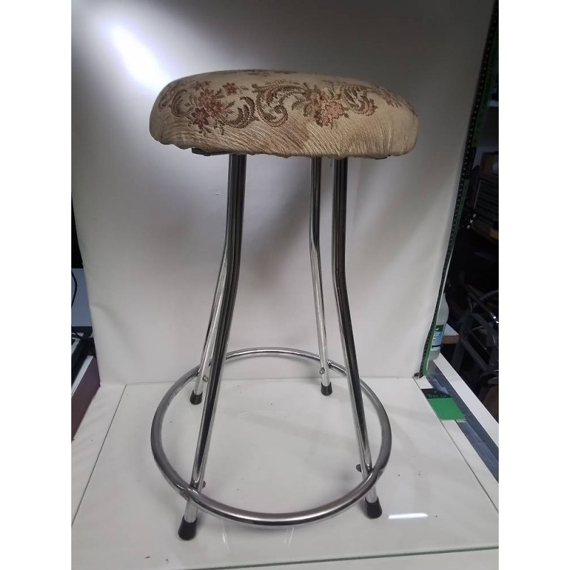 TABOURET TISSU CHROMÉ 