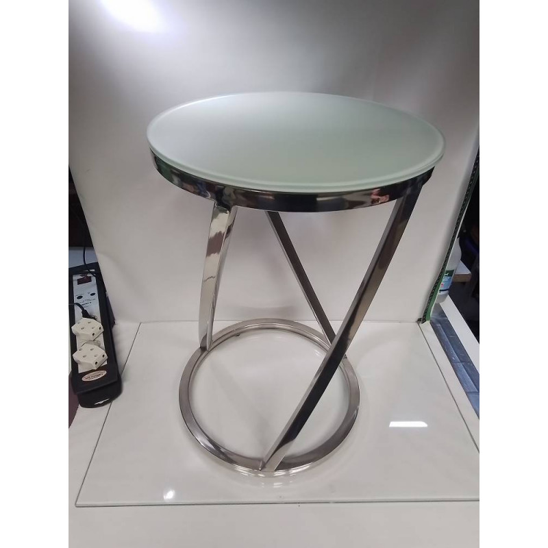 SELLETTE METAL ET VERRE RONDE