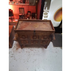 COFFRE BOIS METAL DECO TETE...