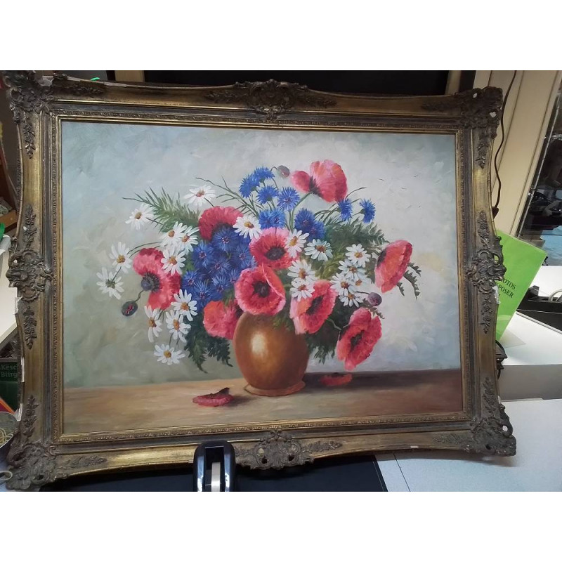 HUILE SUR TOILE NATURE MORTE SIGNÉE 