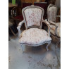 FAUTEUIL CABRIOLET PATINÉ BLANC 