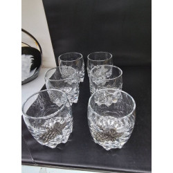 LOT DE VERRES DECOR ÉTAIN 