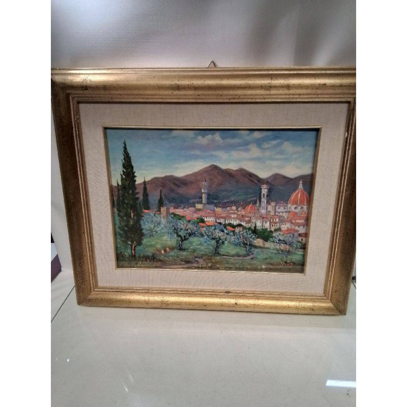 HUILE SUR TOILE VUE DE FLORENCE SIGNÉE PAPI