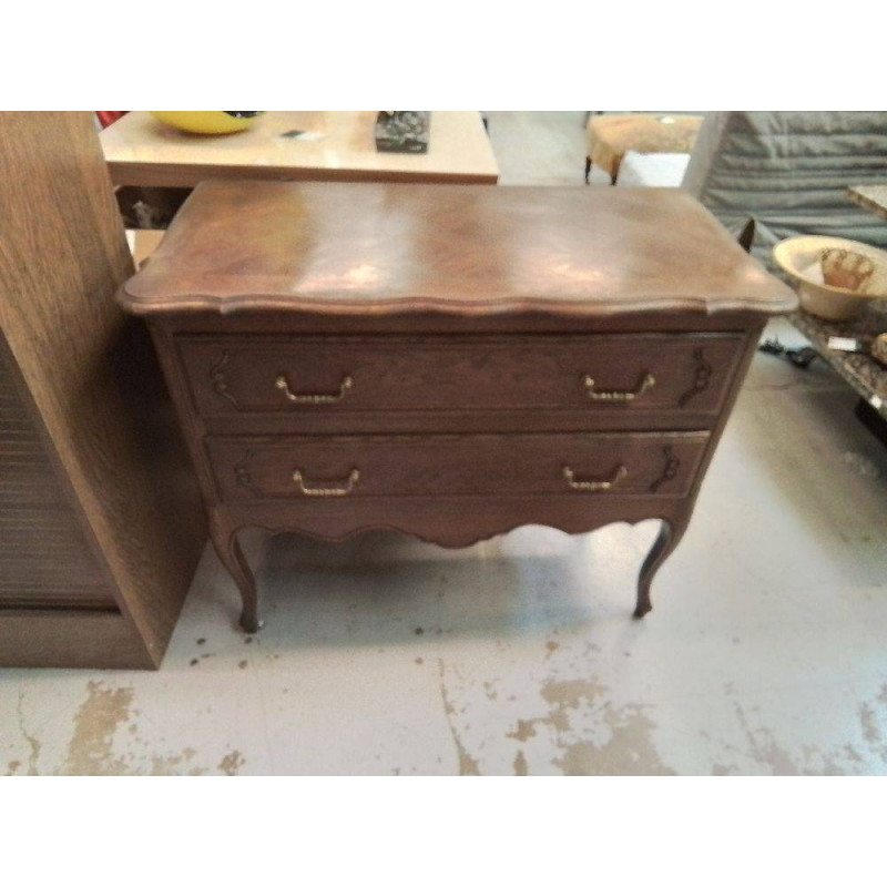 COMMODE CHENE 2 TIROIRS 