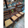 LOT DE 4 CHAISES ASSISES PAILLEES 