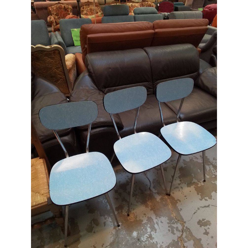 CHAISE FORMICA BLEUE 