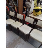 LOT DE 4 CHAISES VINTAGE SKAI BEIGE 