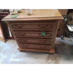 COMMODE CHENE 4 TIROIRS 