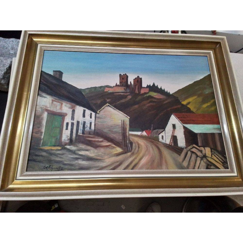 HUILE SUR PANNEAU VUE BRANDEMBOURG SIGNÉE SCHMITZ