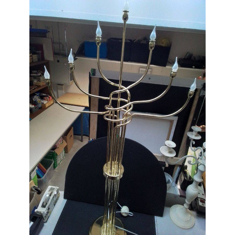 LAMPE A POSER METAL DORÉ MULTI FEUX 120CM