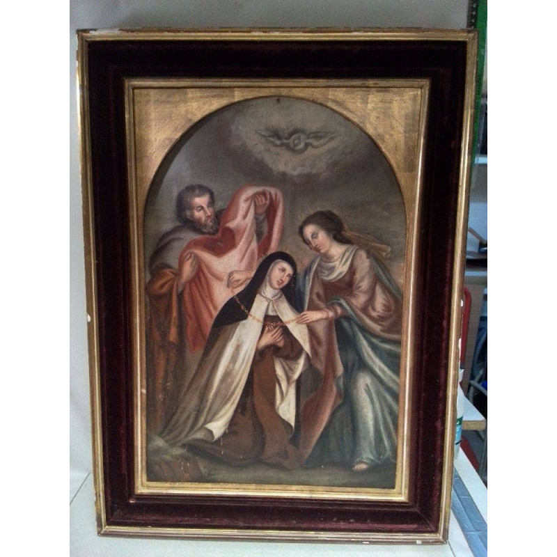 HUILE SUR PANNEAU SCENE RELIGIEUSE XVIII SIÈCLE 