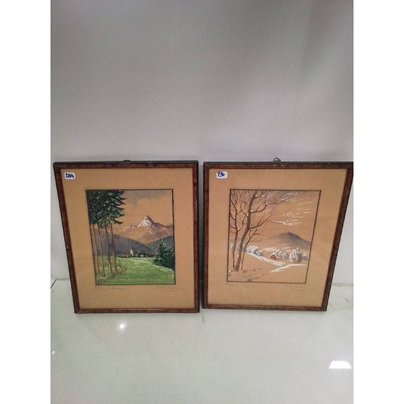 GOUACHES SIGNÉE HUTTNER MUNCHEN 