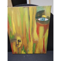 HUILE SUR TOILE VISAGES 