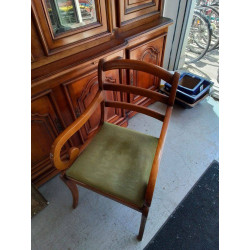 FAUTEUIL MERISIER TISSU VERT