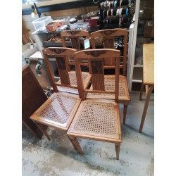 LOT DE 4 CHAISES CANNAGE...