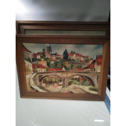 HUILE SUR TOILE SIGNÉE MOREAU DECO ALSACIENNE