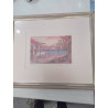 LITHOGRAPHIE TONS ROSES BARQUES