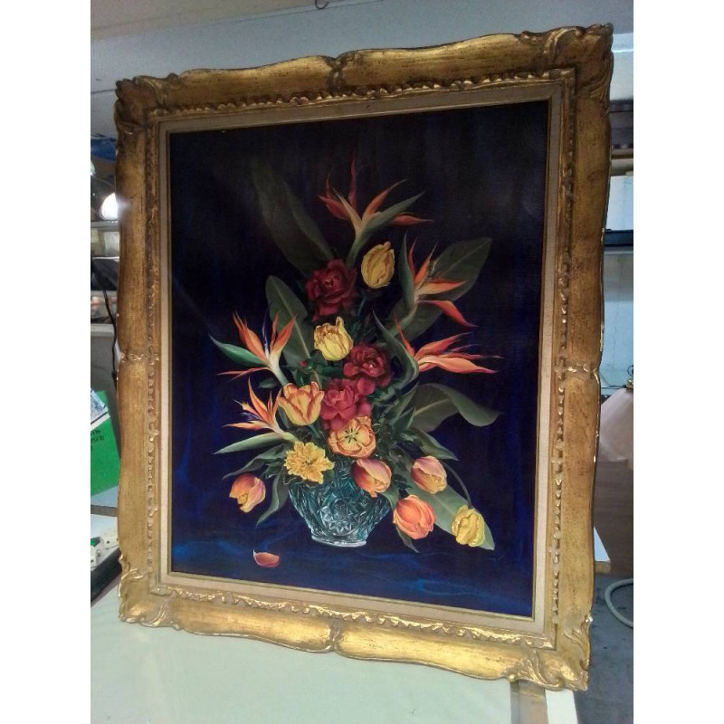 NATURE MORTE SIGNÉE SAVARY ENCADREMENT DORÉ 