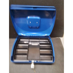 CAISSE METAL BLEU + CLE