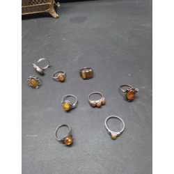 BAGUE ARGENT AVEC AMBRE 