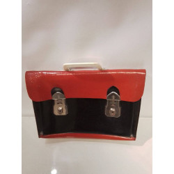 CARTABLE CUIR ROUGE ET NOIR
