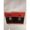 CARTABLE CUIR ROUGE ET NOIR