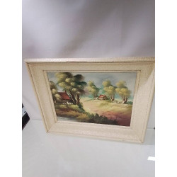 HUILE SUR TOILE CADRE BLANC