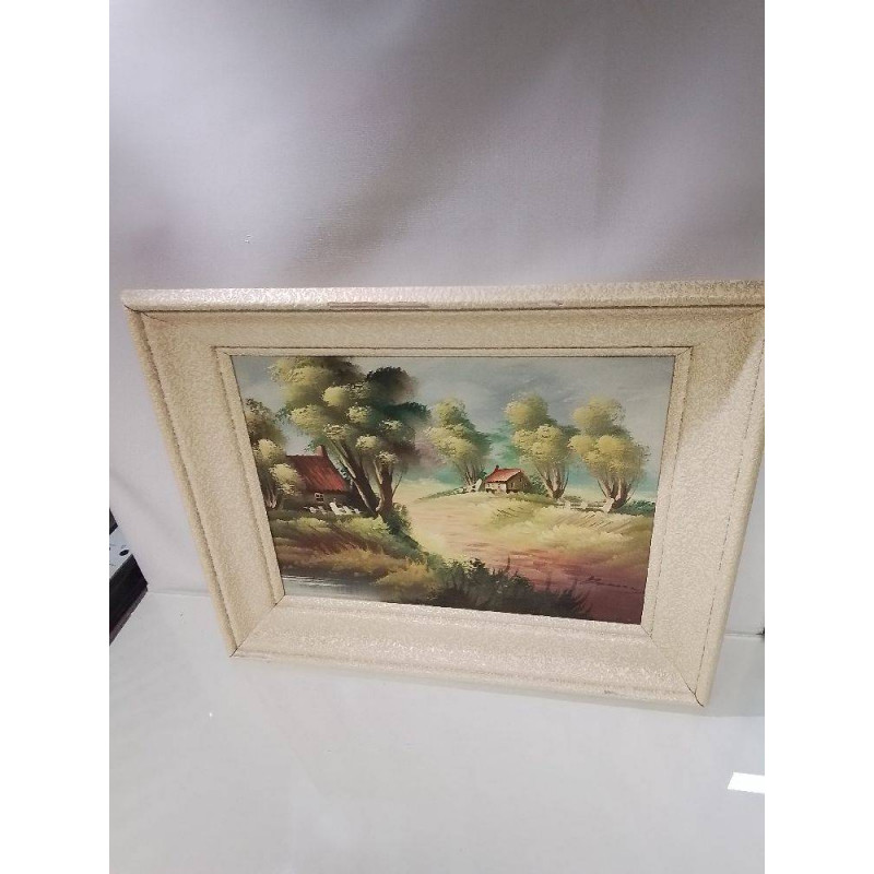 HUILE SUR TOILE CADRE BLANC