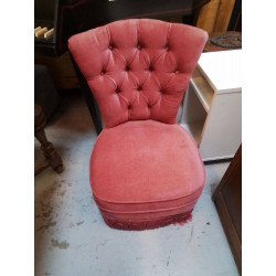 CHAISE RETRO VELOURS ROSE